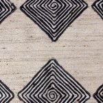 Hand Braided Jute Black Beige Large Area Rug