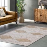 Hand Braided Beige Geometric Jute Area Rug
