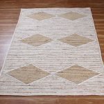 Hand Braided Beige Geometric Jute Area Rug
