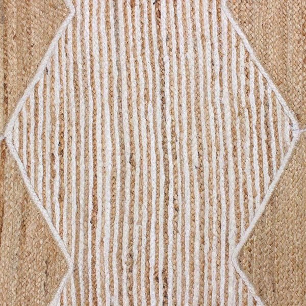 Hand Braided Beige Geometric Jute Area Rug - Image 4