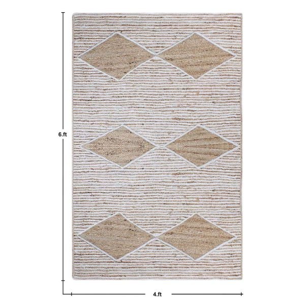 Hand Braided Beige Geometric Jute Area Rug - Image 6