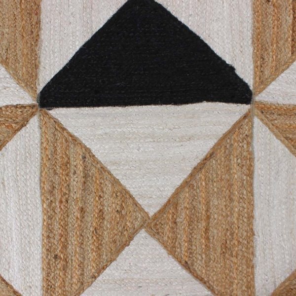 Hand Braided Geometric Beige Jute Area Rug - Image 4