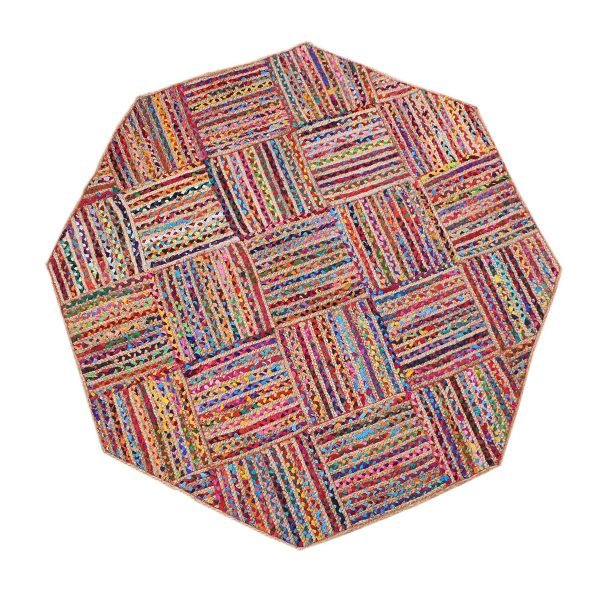 Hand Braided Multicolor Chindi Cotton Rug
