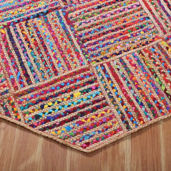 Hand Braided Multicolor Chindi Cotton Rug - Image 6
