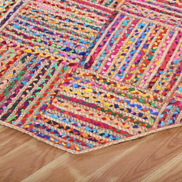 Hand Braided Multicolor Chindi Cotton Rug - Image 7