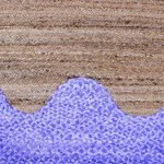 Purple Cotton Jute Oval Handmade Area Rugs