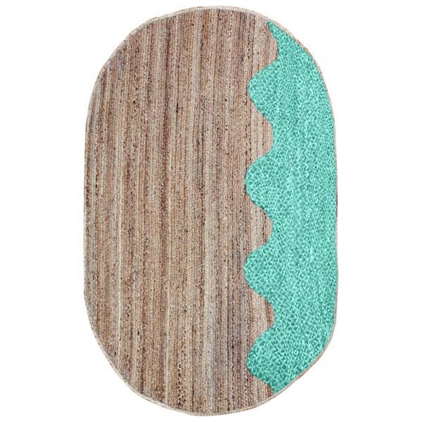Hand Braided Oval Cotton Jute Area Rugs