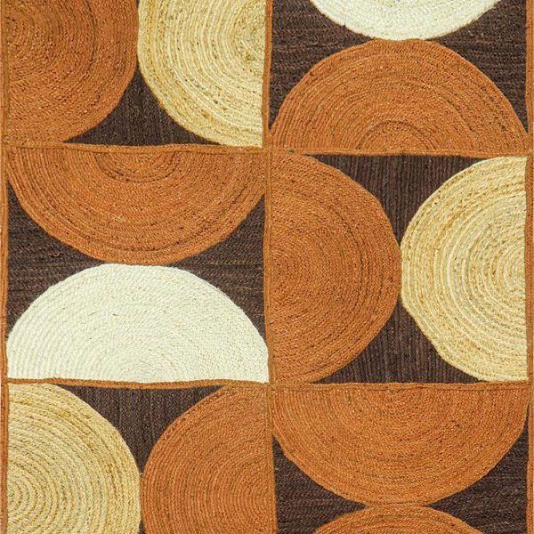 Indian Handmade Jute Brown Multicolor Area Rugs