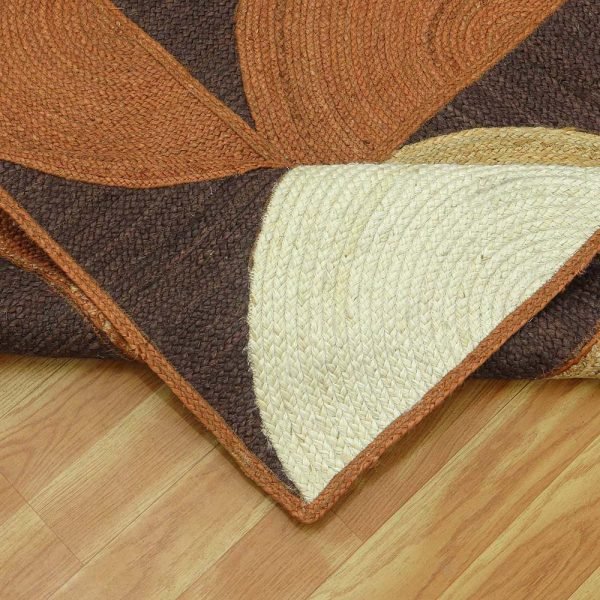 Indian Handmade Jute Brown Multicolor Area Rugs - Image 4