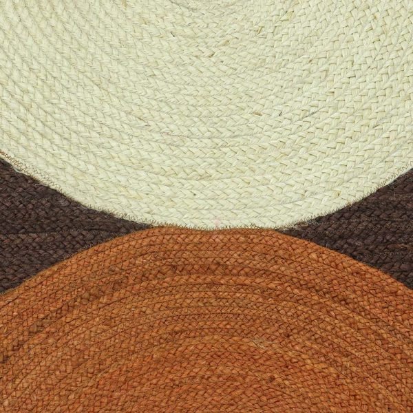 Indian Handmade Jute Brown Multicolor Area Rugs - Image 5