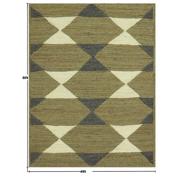 Hand Braided Green Jute Geometric Area Rug - Image 5