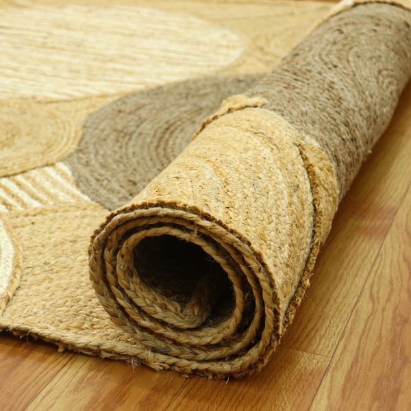 Indian Handmade Beige Jute Modern Area Rugs - Image 4
