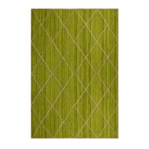 Hand Braided Green Geometric Area Rug