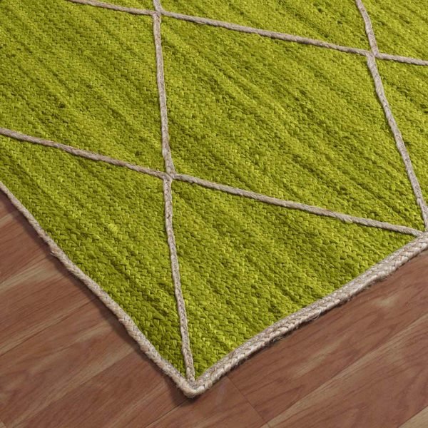 Hand Braided Green Geometric Area Rug - Image 8