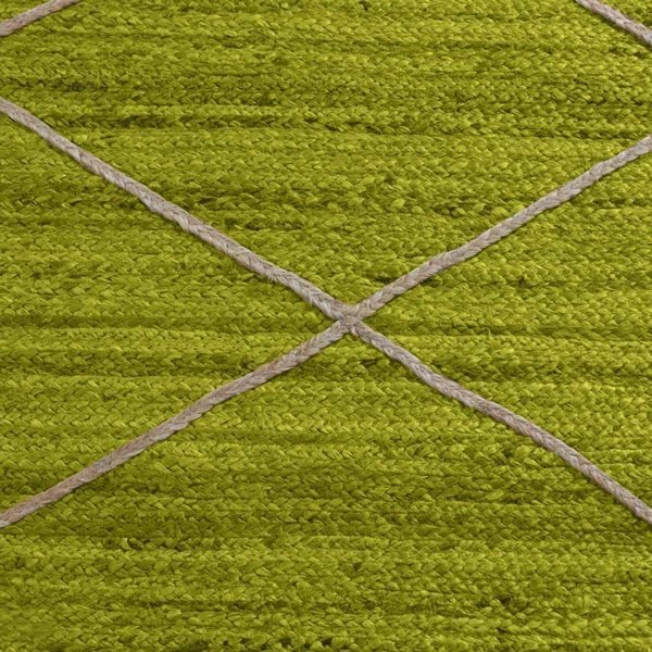 Hand Braided Green Geometric Area Rug - Image 9