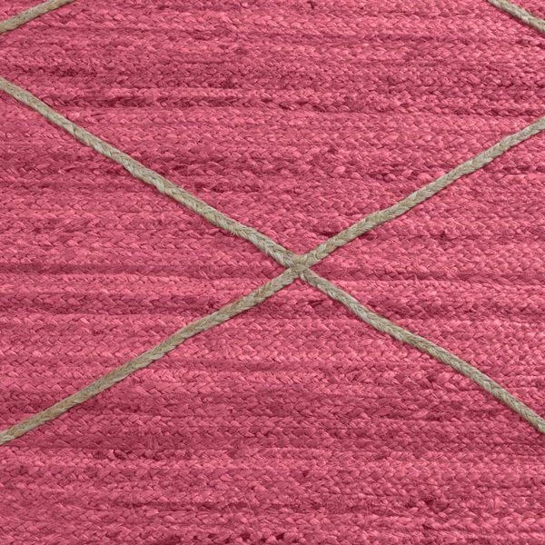 Pink Jute Geometric Beige Square Area Handcrafted Rug - Image 9