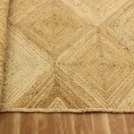 Hand Braided Beige Jute Geometric Large Rug