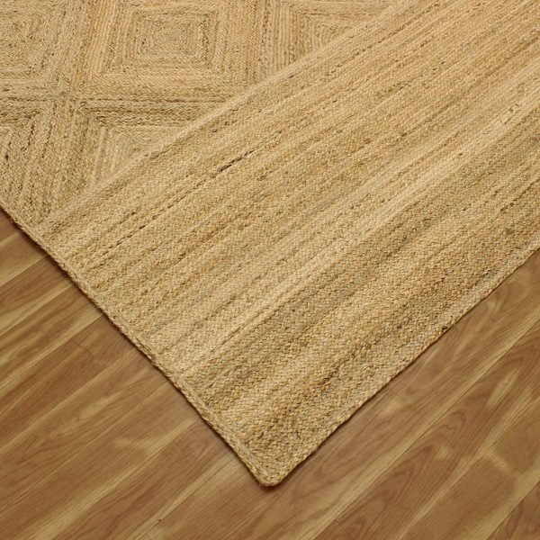 Hand Braided Beige Jute Geometric Large Rug - Image 5