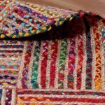 Cotton Jute Handmade Multicolor Round Area Rug