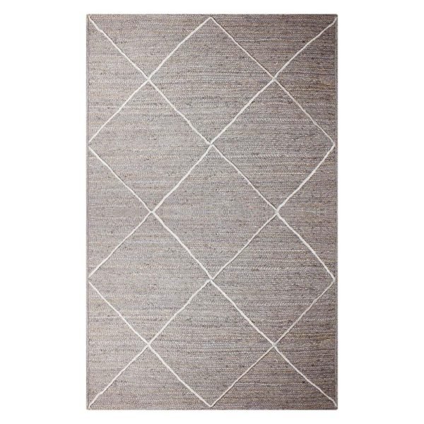 Indian Handmade Grey White Jute Area Rug