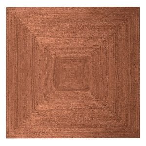 Indian Handmade Jute Brown Square Area Rug