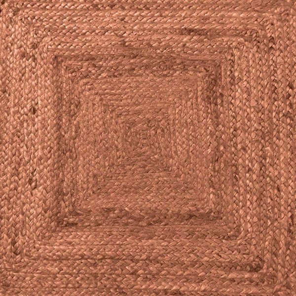 Indian Handmade Jute Brown Square Area Rug - Image 5