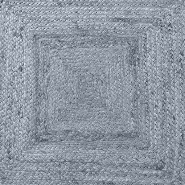 Grey Square Handmade Jute Outdoor Area Rug - Image 5