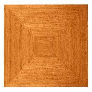 Orange Handmade Jute Outdoor Square Area Rug