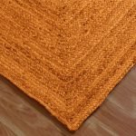 Orange Handmade Jute Outdoor Square Area Rug