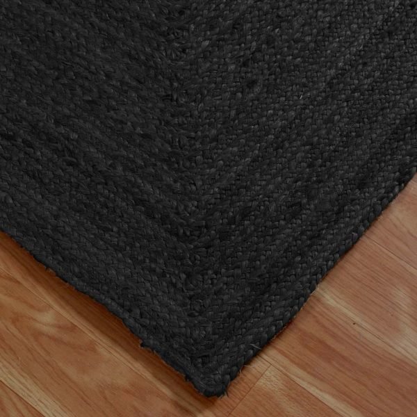 Black Square Handmade Jute Outdoor Area Rug - Image 5