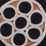 Hand Braided Black Scalloped Round Area Rug