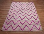 Beige Pink Hand Braided Jute Flat Area Rug