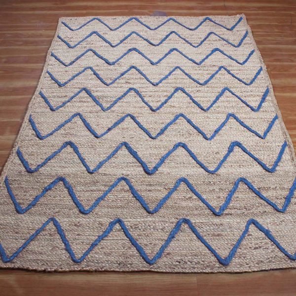 JTF 31 100% Natural Denim Jute Handmade Reversible Rug Braided s