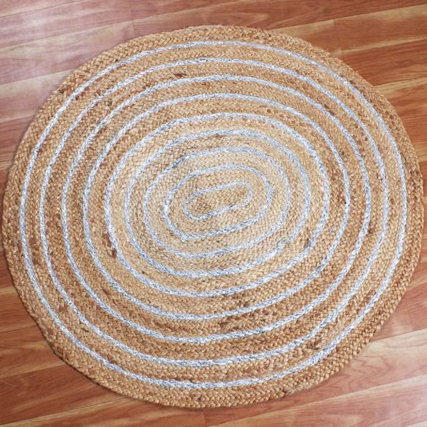 Jute Rug Runner Braided style Rug Reversible Rustic look Handmad