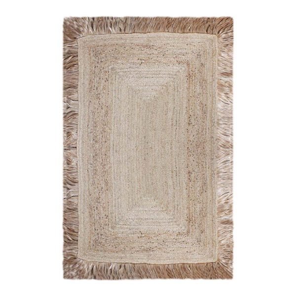 Geometric Area Rug Natural Jute Rug Braided Style Outdoor Yoga G