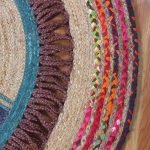 Cotton Jute Handmade Modern Multicolor Area Rug