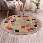 Hand Braided Outdoor Area Round Multicolor Rug