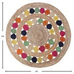 Hand Braided Outdoor Area Round Multicolor Rug