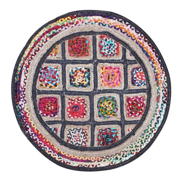 Braided Rug Rectangle Cotton Chindi Floor Mat Handmade Reversibl