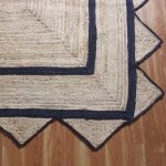 Hand Braided Black Jute Rug Geometric Indoor Rug