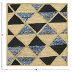 Beige Black Hand Braided Cotton Jute Area Rug