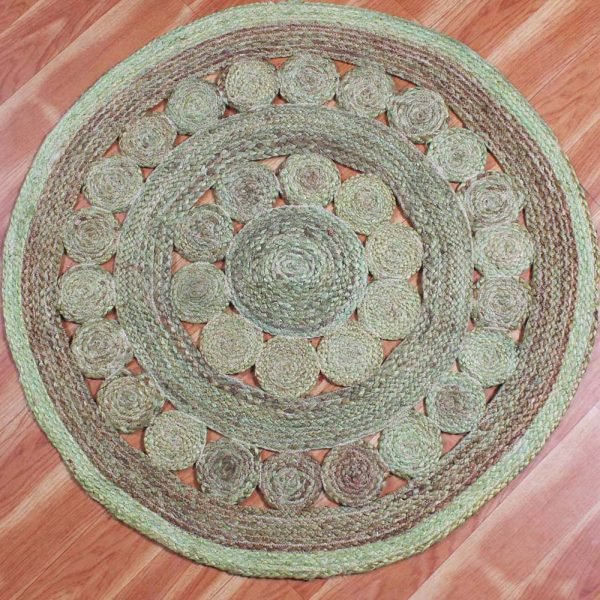 JTF 25 Jute Rug 100% Natural Jute Braided Style Runner Rug Rust