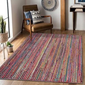 Farmhouse Rug Handmade Traditional Cotton Jute Rug