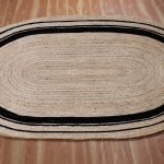 Jute Oval Beige Hand Braided Geometric Rug