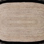 Jute Oval Beige Hand Braided Geometric Rug