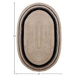 Jute Oval Beige Hand Braided Geometric Rug