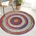 Cotton Jute Handmade Modern Multicolor Area Rug