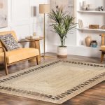 Hand Braided Beige Jute Modern Area Rug