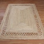Hand Braided Beige Jute Modern Area Rug