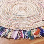 Multicolor Round Frienge Cotton Jute Round Rug